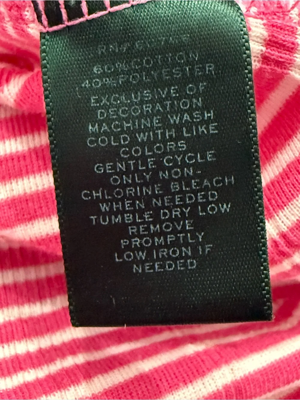 Lauren Ralph Lauren Nightgown Sleepshirt Striped Cotton Blend LRL Monogram Small